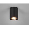 meineWunschleuchte Small 1-Bulb Surface-Mounted Spotlight Metal Black Gold Matt Height