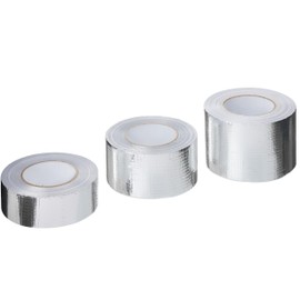 PROFIVENT.DE PROFIVENT.DE VERST?RKTES ALUMINIUMBAND Hitzebest?ndiges Wasserdichtes Alu Klebeband zum Reparieren von Metalloberfl?chen Dampfsperre Klebeband netzverst?rkt Belftung Isolierung (48mm/45m)