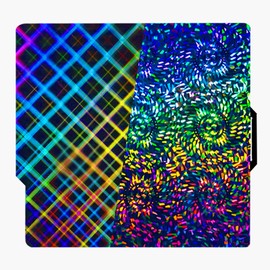 Ideaformer IR3 PEW PES Build Plate for Bambu 3D Printers, Smooth Rainbow Gear+Rainbow Plaid Spring Steel Plate Flexible Holographic Bed Plate 257x257mm for Bambu Lab X1C/X1/X1E/P1P/P1S/A1 3D Printer