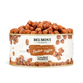 Belmont Peanuts Gourmet Butter Toffee Candied Peanuts, 20 oz (1 Pack) – Only 4 Ingredients, No Preservatives, 3g Protein – A Premium, Sweet, Buttery, Salty, Crunchy, Hand Seasoned Snack