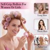 Large Hair Rollers Set, 12 Pieces 60mm Heat Free Jumbo