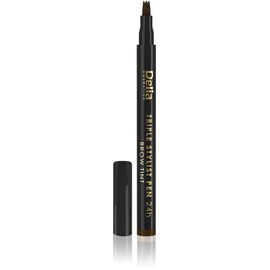 Delia Cosmetics - Brown Triple Pen for Eyebrows - Feather Method - Durability for All Day - Reliable - Quick & Easy Appliaction - Natural Look - Perfect Eyebrows