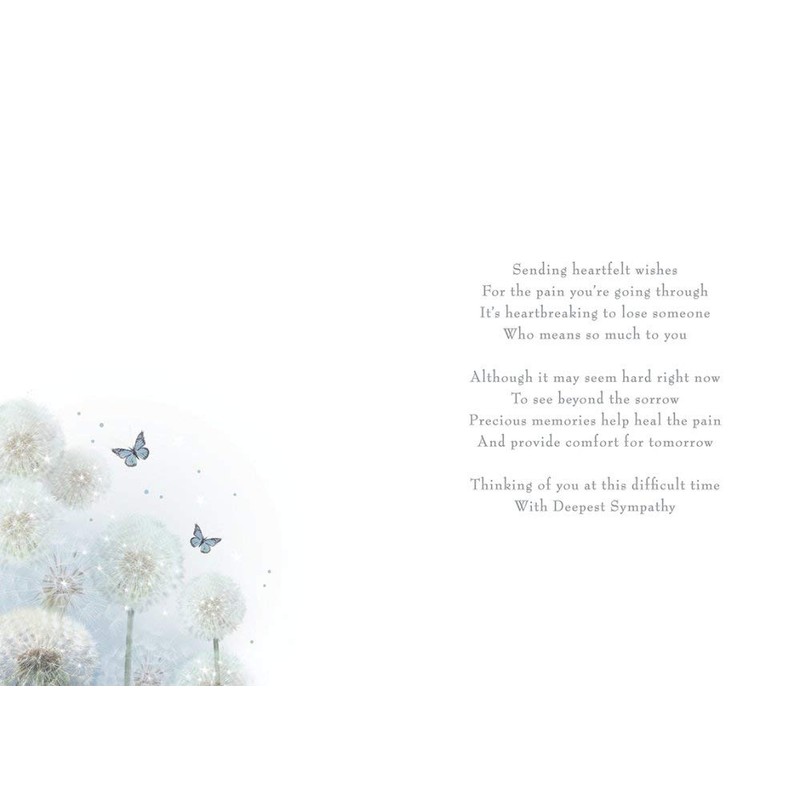 Sad Loss - Gold Foiled Deepest Sympathy Card - Thinking