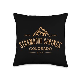Steamboat Springs Colorado Awesome Mountain Design Souvenir Throw Pillow