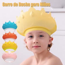 2 Piezas Gorro de Baño para Niños, Gorro de Ducha Impermeable para Niños, Gorro de Lavado de Silicona con Protección para Los Oídos y Los Ojos, Longit