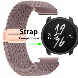 GIOPUEY Bracelet Compatible with Suunto Race S 45 mm, Braided Nylon Bracelet [Unisex] Elastic Replacement Strap - Purple