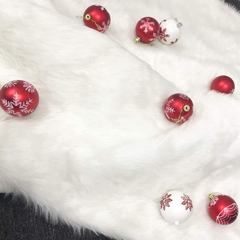 90 cm Snowy White Christmas Tree Blanket Plush Faux Fur