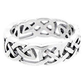 FIONA Celtic Friendship Ring 6mm Celtic Knot Ring 925 Sterling Silver, Sterling Silver, No Gemstone