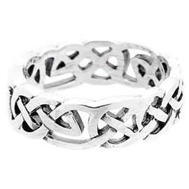 FIONA Celtic Friendship Ring 6mm Celtic Knot Ring 925 Sterling Silver, Sterling Silver, No Gemstone