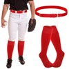 KEUKORZ Red Baseball Socks and Belt Set for Adult Long