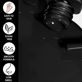 NovaCharm Matte Black Nail Polish - Matte Finish Black Fingernail Polish - Fast Drying Nail Varnish Mist Effect - Silky Velvet Nail Lacquer For Manicure DIY