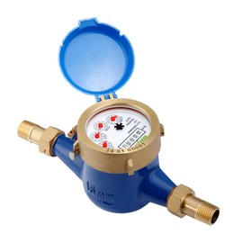 Watflow DN15 Water Meter 1/2"NPT, Cubic Water Flow Meter, Cold Water Meter with Brass, for Garden or Factory, Multi-Jet Horizontal Install.(No Potable)