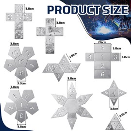 Therwen 9 Pieces Dice Welding Kit Welding Coupons DIY Welding Equipment Mild Steel Triangle Plate for Beginners TIG MIG Gas Arc Stick Welding Training Practice Accessories Tools, 8 Styles (1.5 Inch)
