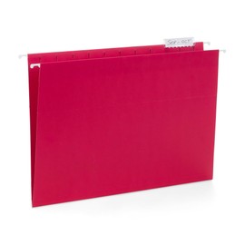 Blue Summit Supplies 25 Hanging File Folders, Letter Size, Assorted Colors, 1/5 Cut Adjustable Tab Inserts, Designed for Color Coded File Organization, 25 Pack