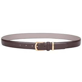 WERFORU Women's Leather Belt for Jeans Dress Women's Leather Waist Belt with Gold Buckle, D-coffee
