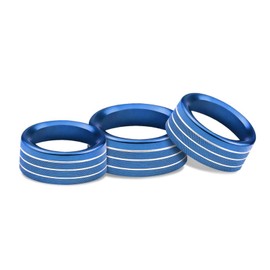 AuTK Aluminum Alloy HVAC Knob & Button Covers Kit for Dodge Challenger/Charger 2015-2021, Chrysler 300/300S 2015-2020, Ram 1500/2500/3500 2013-2018 (5Pcs Blue) - Metal Interior Upgrade Accessories