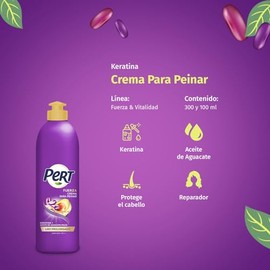 Pert - Crema para Peinar Keratina y Aguacate, 100 ml
