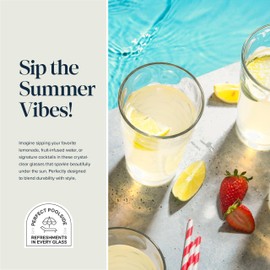 Home Essentials Highball Glasses Set of 6 Bubble Glassware Cooler Set, 17 oz Kitchen Glasses Tall Collins Everyday Basic Home Bar Drinkware Water Juice Coctails