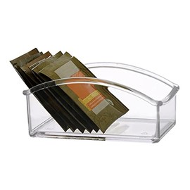 Sizikato Clear Acrylic Sugar Packet Holder Tea Bag Bowl, 4.8 Inches