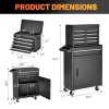 Detachable Top 5-Drawer Rolling Tool Chest Adjustable Shelf Locking Mechanism