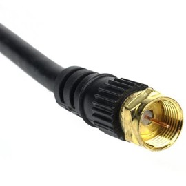 RiteAV 3ft BLACK COAXIAL CABLE TV RG6 CATV F-TYPE F-PIN CORD VIDEO 75 OHM 18AWG VCR
