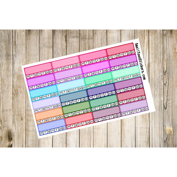 Habit Tracker Stickers for Planners such as Erin Condren and