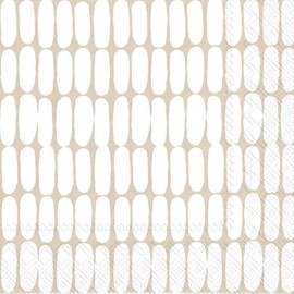 IHR Ideal Home Range Party Napkins Disposable 3-Ply Paper Lunch Napkin Pack, 6.5" x 6.5", Alku Cream, 20-Count