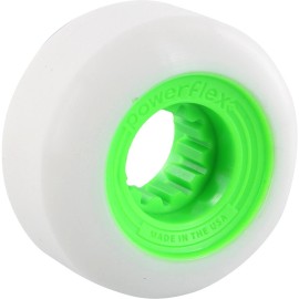 Powerflex Gumball 52mm 83b White/Lime Skateboard Wheels (Set of 4)