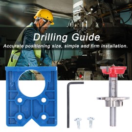 35mm Hinge Jig Drilling Guide Set, Concealed Hinge Hole Drilling Jig Forstner Bits Set Hinge Hole Cutter for Furniture, Cabinet, Door and Window