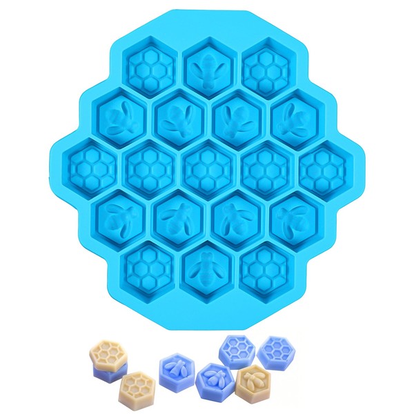 Versatile Honey Comb Silicone Mold, 19 Cavity Bee Silicone Mold