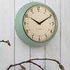 LS-LebenStil Vintage Metal Wall Clock Leaf Green 23 cm Kitchen