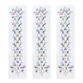 Operitacx 3 Pack Resin Sticker DIY Decorative Petal Rhinestones Crystal Decals for Car Laptop Mobile Home Decor