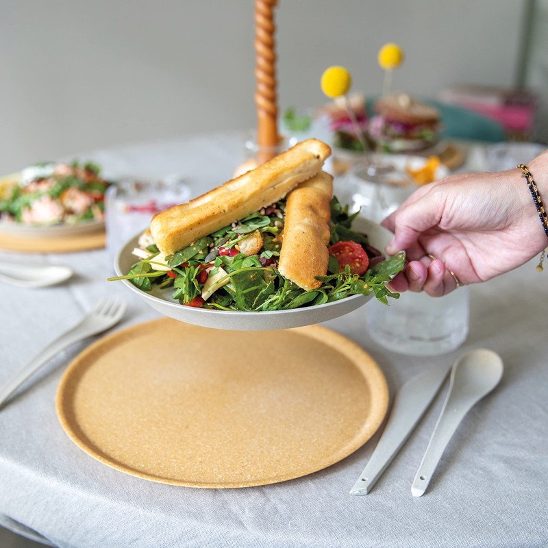 CONNECT Plate 25.5cm Ash Gray Set of 4 KOZIOL Koziol