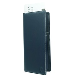 PACER GO Genuine Leather RFID Blocker for Travel Security Portable Passport Holder Minimalist Style for Men and Women, darkblue, Minimalist