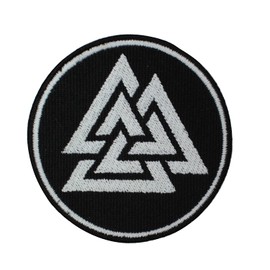 Valknut Triangles Circle Viking Patch Iron On Sew On Embroidered Patch Badge Applique for Clothes Shirts Jeans etc