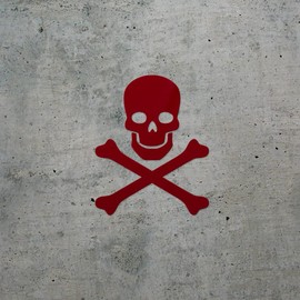 Decal Stickers of Skull and Crossbones Silhouette 1 (Burgundy) (Set of 2) Premium Waterproof Vinyl Decal Stickers for Laptop Phone Accessory Helmet Car Window Mug Tuber Cup ANDstic012184RE03.24.22