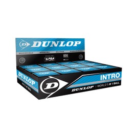 Dunlop Squash Balls Intro Blue, 12 Balls, for Beginners and Hobby Players – Fast Speed
