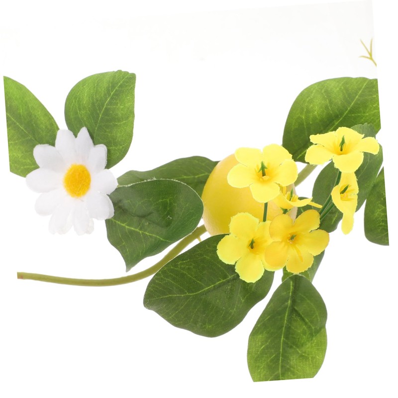 Zerodeko Realistic Lemon Rattan Garnish Lemon and Leaves Garland for
