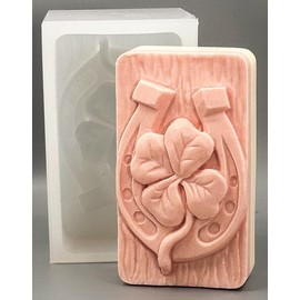 Shamrock Silicone Mold for SOAP Making Plaster Wax Resin Clay Horseshoe Luck