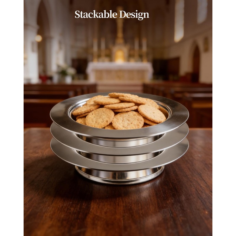 1PC Holy Communion Tray for Churches with Lid, Stainless Steel