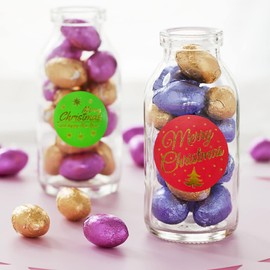 Christmas Stickers Roll 1.5 Inch Merry Xmas Sticker Removable Waterproof Round Happy Holiday Labels for Envelope Seals Gifts Cards Kids 500 PCS