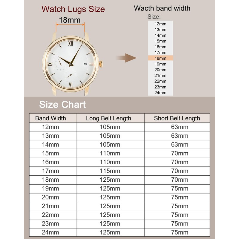 sourcing map Brown Leather Watch Band 16mm Quick Release Deployment