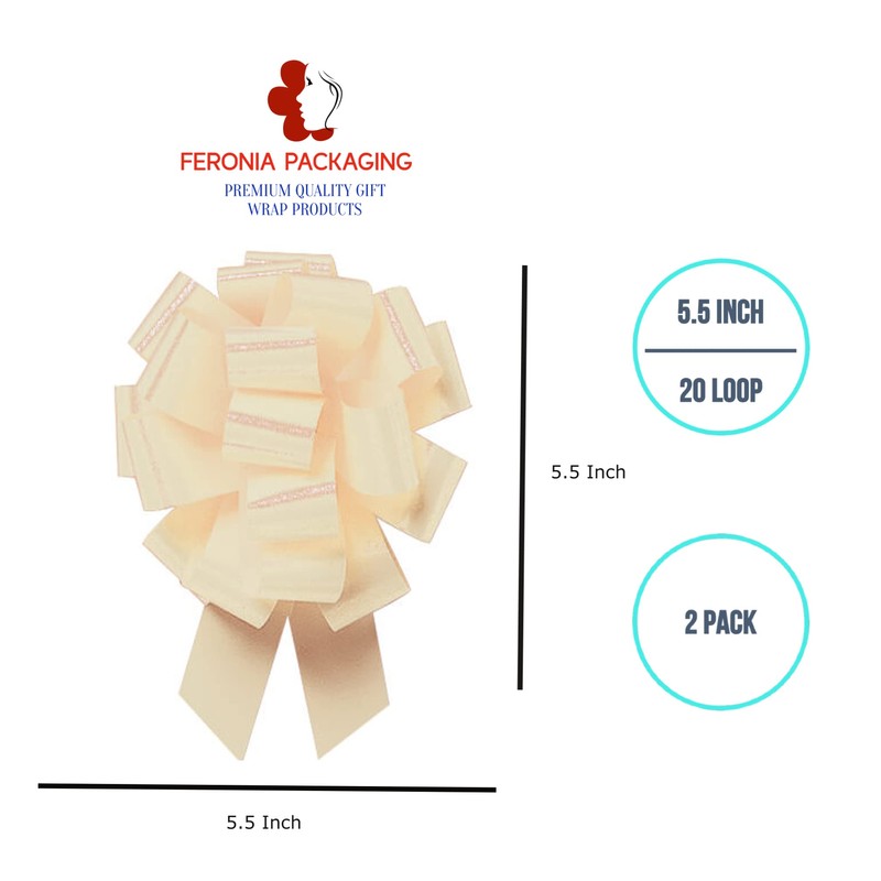 Feronia Packaging 2 Pieces Pull Bow for Gift Wrapping Gift