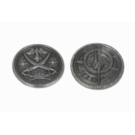 The Broken Token - Pirate Silver Fantasy Coin - 30mm Metal Novelty Coins - Cosplay and TTRPG Game Pieces - Pack of 10