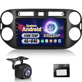 EKAT Car Radio Stereo for VW Tiguan 2006 2007 2008 2009 2010 2011 2012 2013 2014 2015 2016 with Wireless Carplay/Android Auto Upgrade 4GB+64GB, Support 32EQ DSP, WiFi & GPS Navigation