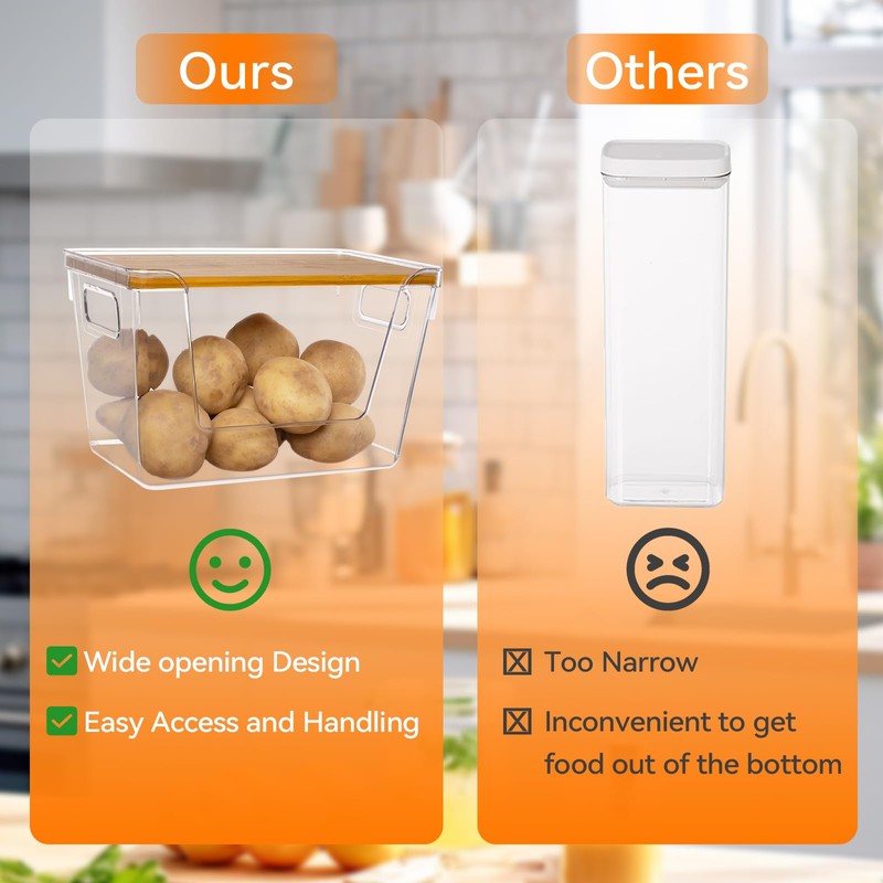 Abiudeng 2 Set Pantry Organizers and Storage Kitchen Counter Organizers