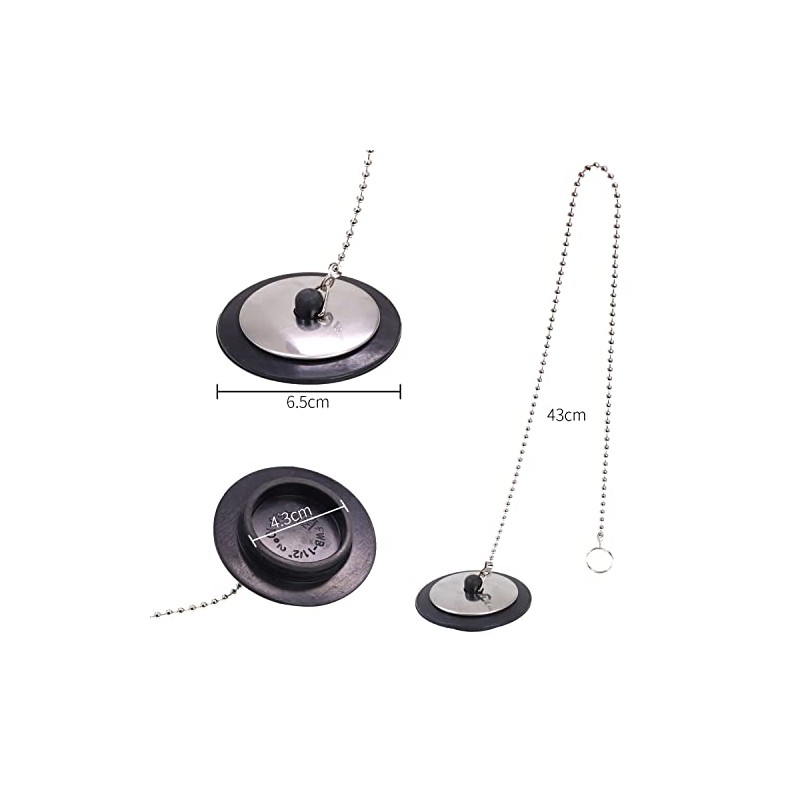 DBOO 2 Pack Universal Bathtub Plug And Chain Drain Stopper