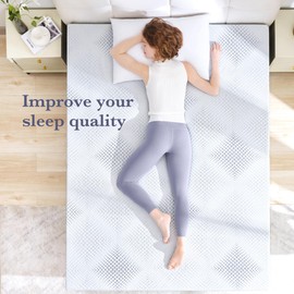 SINWEEK 3 Inch Gel Memory Foam Mattress Topper King Size, Mattress Pad for Body Pressure Relief, Cooling Bed Topper with Breathable Soft Cover, CertiPUR-US Certified, Medium Version.