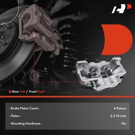 A-Premium Disc Brake Caliper Assembly Compatible with Select Ford Models - F650 2009 2010 2011 2012 2013 2015 - Rear Left or Front Right
