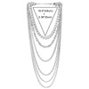 Silver Color Statement Necklace Waterfall Multi-Strand Curb Link Rolo Chains,